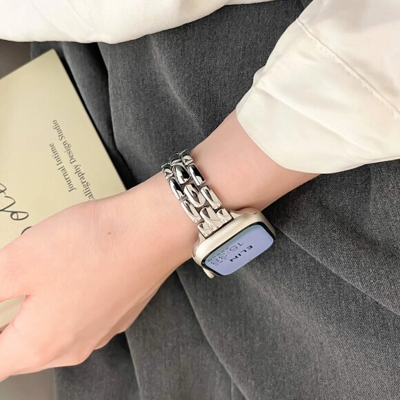 Apple Watch Band Stylish Adjustable Slim Stainless iWatch Metal Band - Silver - Picture 5 of 7